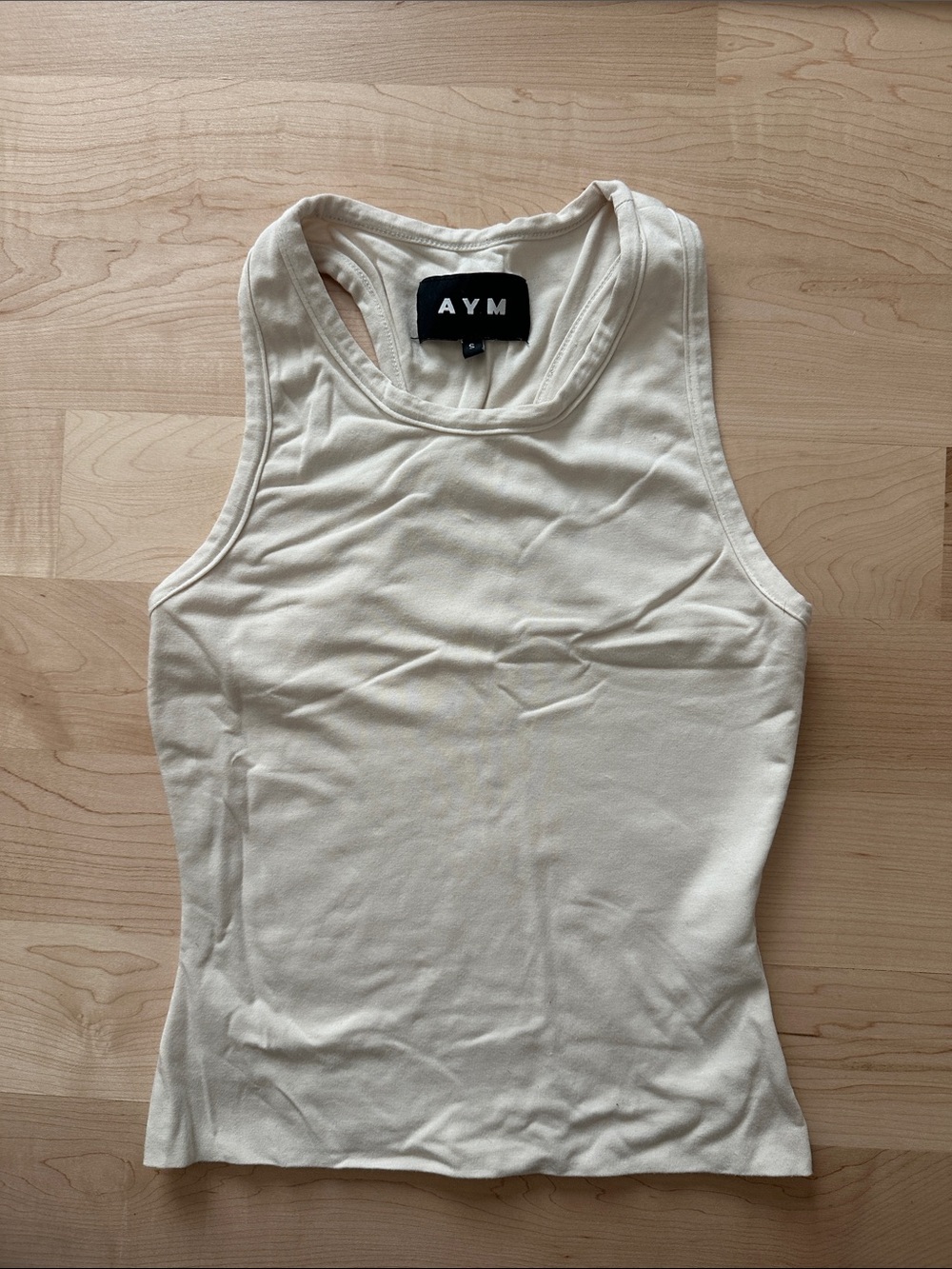 AYM cream double layered racer back tank